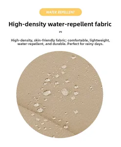 Détail du tissu haute densité déperlant du sac à dos kaki, durable et très léger