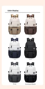 Aperçu de six sacs à dos scolaires décontractés en diverses couleurs avec motifs