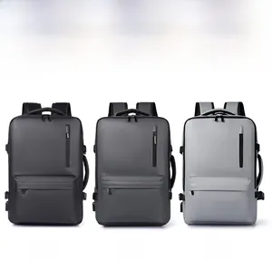 Mochila de negocios Oxford impermeable con puerto USB y diseño de varios compartimentos