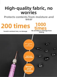 Waterproof and scratch-resistant fabric detail of the stylish black travel backpack