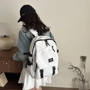 Large Capacity Waterproof Nylon Backpack Casual Student School Bag For Men Women Minimalist Fashion Laptop Bookbag