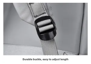 Macro detail of a durable buckle and adjustable strap on a high-capacity school backpack
