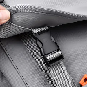 Large capacity grey backpack with durable buckle and reflective strip for travel