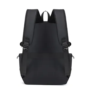 Sac à dos noir minimaliste pour ordinateur avec bretelles en S et sangle de valise