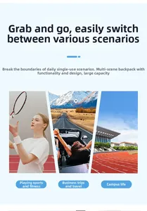 Drei-Panel-Layout des großen Rucksacks für Sport, Reisen und Schulgebrauch im Freien
