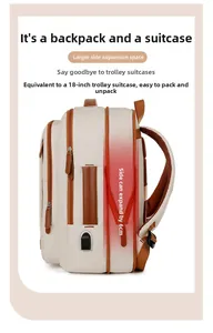 Detail showing the 6cm expandable side zipper on this large capacity travel backpack