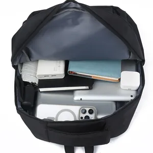 Large black multi-functional backpack with compartments for laptop and daily essentials