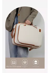 Detail of laptop bag with trolley sleeve and multi-compartment for 15.6 inch computer
