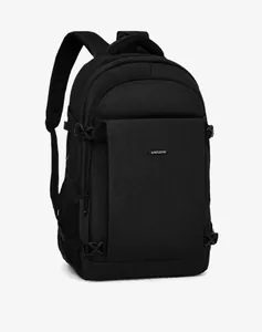 Detail view of large capacity waterproof laptop backpack with adjustable buckle strap