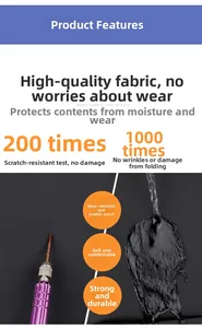 Detail of black waterproof fabric showing scratch-resistant and durable texture for backpack