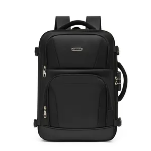 Zaino porta PC impermeabile nero con lucchetto a combinazione e ampia capacità professionale