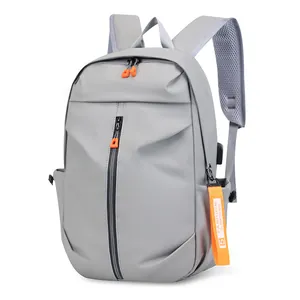 Men Waterproof Nylon Laptop Backpack with USB Charging Port 15.6 Inch Computer Bag Business Travel Daypack for College