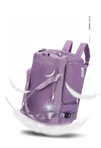 Zaino da viaggio viola leggero in nylon con manico e spallacci regolabili per lo sport