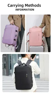 Sac à dos voyage étanche avec port USB, sangle trolley et diverses façons de porter