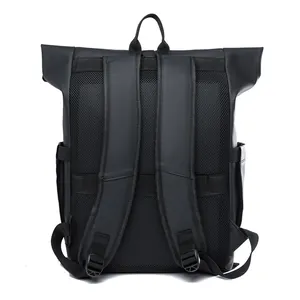 Sac à dos d'affaires roll-top imperméable avec dos respirant et bretelles rembourrées