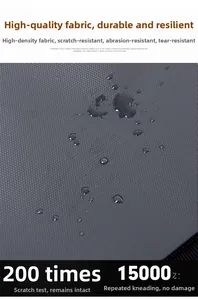 Water-resistant grey backpack fabric detail with high-density scratch-proof texture