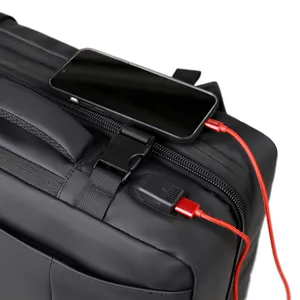 Waterproof expandable laptop backpack for men featuring external USB charging port