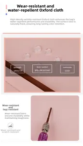 Waterproof and scratch-resistant pink oxford fabric detail for business travel backpack