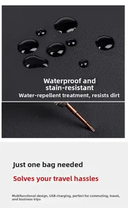 Detail of water-resistant synthetic fabric with a built-in external USB charging port