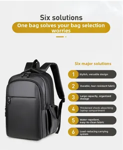 Black water-resistant laptop backpack featuring high-capacity compartments and durable fabric