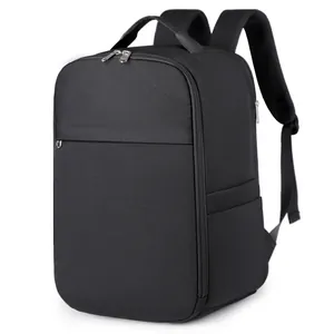 Premium black business laptop backpack with water-resistant fabric and ergonomic straps