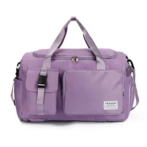 Borsa da Viaggio Donna Grande Capacità Tessuto Oxford Impermeabile Borsa Sportiva Con Scomparto Scarpe Separazione Secco Umido