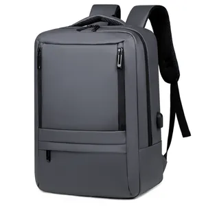 Waterproof large capacity laptop backpack with USB charging port and ergonomic straps