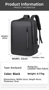 Detailed view of waterproof business laptop backpack with USB port and padded straps