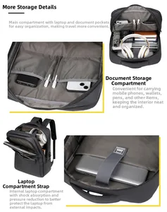 Detail of laptop compartment with shockproof padding and multi-functional storage layers