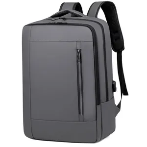 Waterproof minimalist business backpack with USB port and ergonomic mesh straps