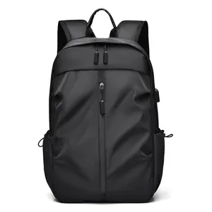 Sac à dos ordinateur imperméable noir de grande capacité avec port de chargement USB externe