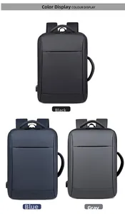 Λεπτομέρεια αδιάβροχου σακιδίου πλάτης laptop με πλαϊνή λαβή και θύρα φόρτισης USB