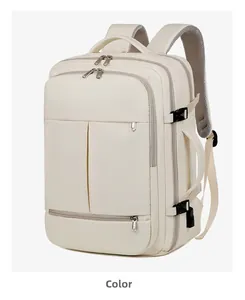 Side view of white commuter laptop backpack with ergonomic straps and side handle
