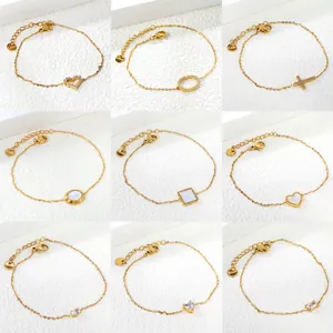 Minimalist Stainless Steel Heart Zirconia Bracelet Gold Silver Plated Elegant Fashion Jewelry For Women Gift Adjustable Fine Chain