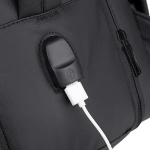 Expandable travel backpack with external USB charging port and durable honeycomb texture