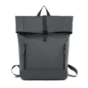 Waterproof Roll Top Backpack For Men Women Large Capacity 16 Inch Laptop Bag Urban Casual Travel Commuter School Bookbag