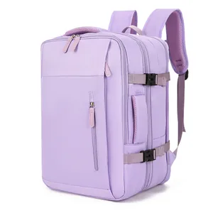 Multifunctional lavender travel backpack with large capacity and breathable mesh straps
