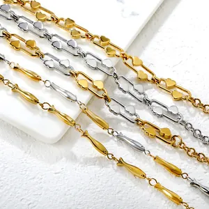 Mode Minimalistisch Edelstahl Herz Schnalle Armband Für Frauen Premium Gold Silber Fisch Verbundene Kette Armband Schmuck