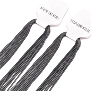 10er-Set silberne 2mm Edelstahl-Schlangenketten auf professionellen Displaykarten