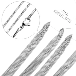 Halskette aus silbernem 316L-Edelstahl mit Schlangenmuster und Karabinerverschluss