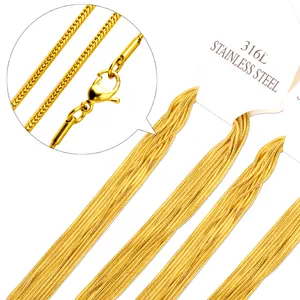 Poliertes 316L Edelstahl Schlangenkette Goldhalskette mit sicherem Karabinerverschluss