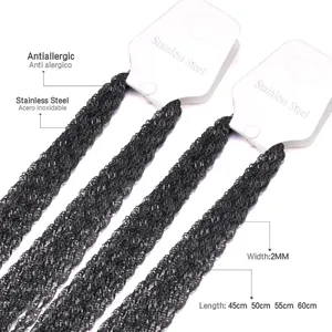 Detail of 2mm black stainless steel twist rope chains with length and material specs