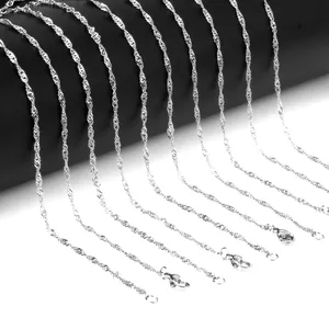 Détails macro des chaînes de 2mm en acier inoxydable argenté avec fermoir mousqueton