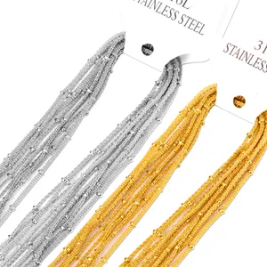 Minimalistische 316L Roestvrij Stalen Kralenketting Voor Dames Heren Satellietketting Met Karabijnsluiting Sieraden Accessoires