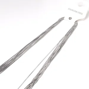 Detailansicht der 1mm S-Ketten aus silbernem Edelstahl für die Schmuckherstellung