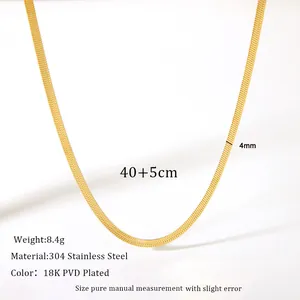 Dettaglio della catena serpente in acciaio inossidabile placcato oro 18K PVD da 4mm