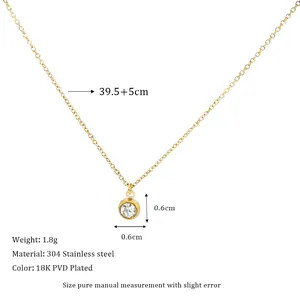 Detail der 18K vergoldeten Edelstahlkette mit Größenangaben und Maßen