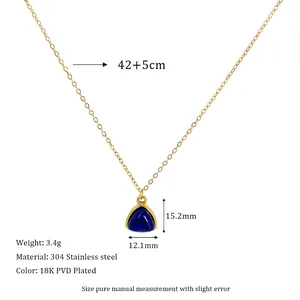 Technical specifications of the 18K gold-plated triangle pendant necklace with dimensions