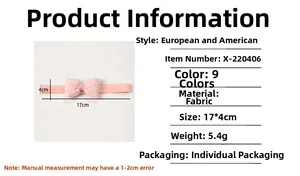 Rosa kariertes Baby-Stirnband mit Schleife, Größe 17x4cm und Einzelverpackung im Detail