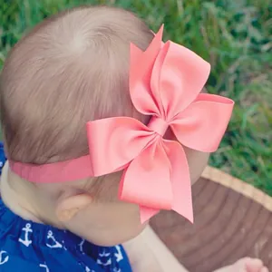 Diadema para Bebé con Lazo de Cinta de Falla en V Color Sólido Banda para el Cabello Elástica Suave Accesorios para el Cabello para Niños